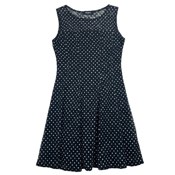 TERRA NOSTRA Polka Dot Dark Navy Blue dress SZ MED - Picture 3 of 12